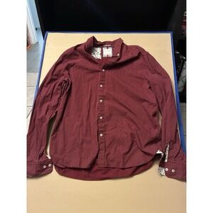 Cactus Man Ricky Singh Button Up Size XL  Dotted Pattern Casual Dress Shirt